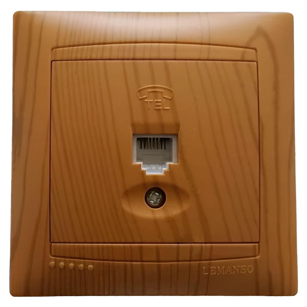 Розетка одинарная телефонная Lemanso Сакура Ольха (LMR1425)