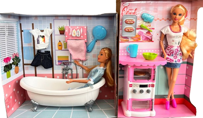 Набір ляльок з меблями Defa Lucy Ванна кімната та кухня (594)