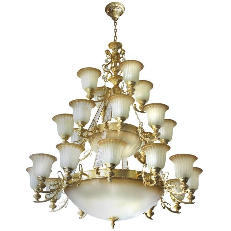 Люстра подвесная прованс большая для холла Brille BKL-179S/32