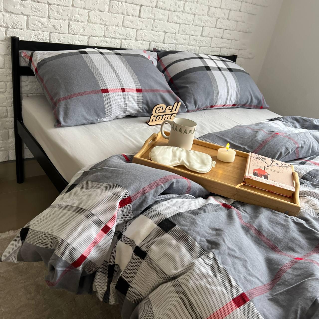 Комплект постільної білизни Ell Home фланель полуторний наволочки 50x70 см/70x70 см Прайм/Сірий (29288885)