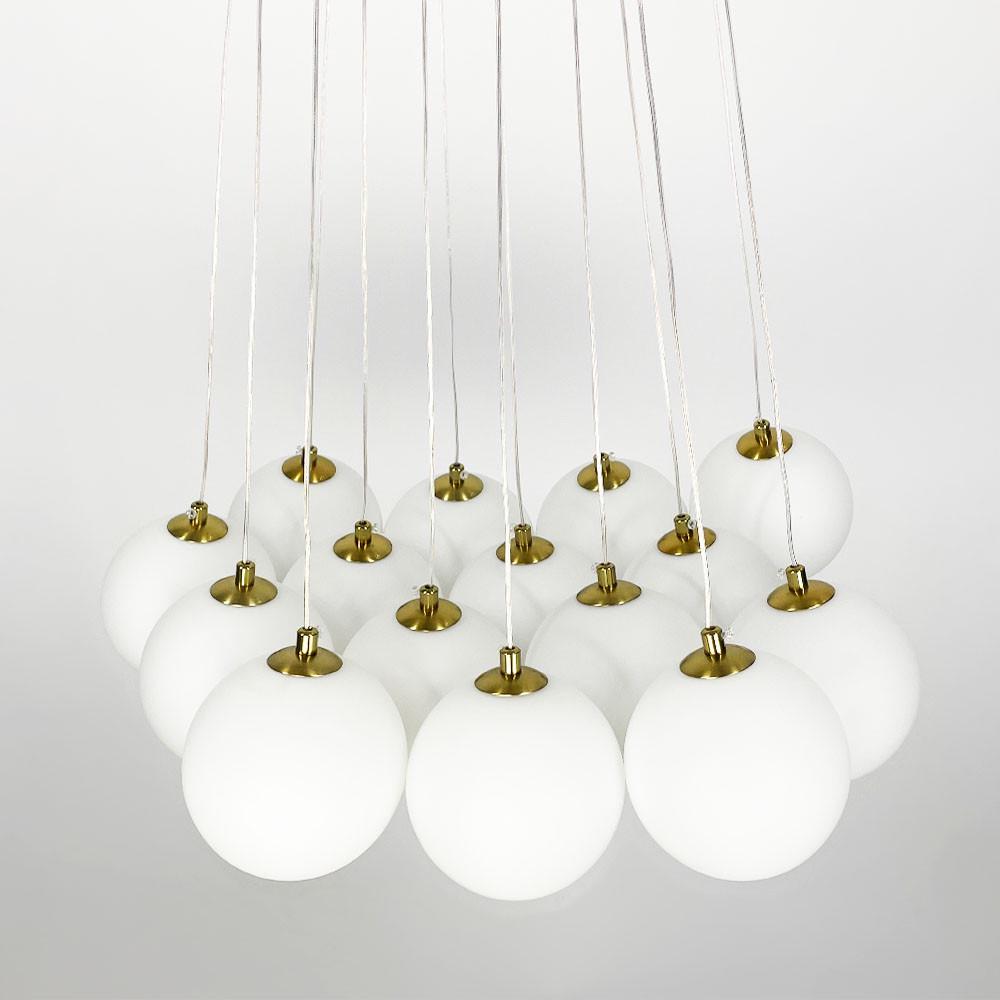 Люстра-пучок на 15 білих плафони Латунь (MJ201/15 AB+WT) - фото 4