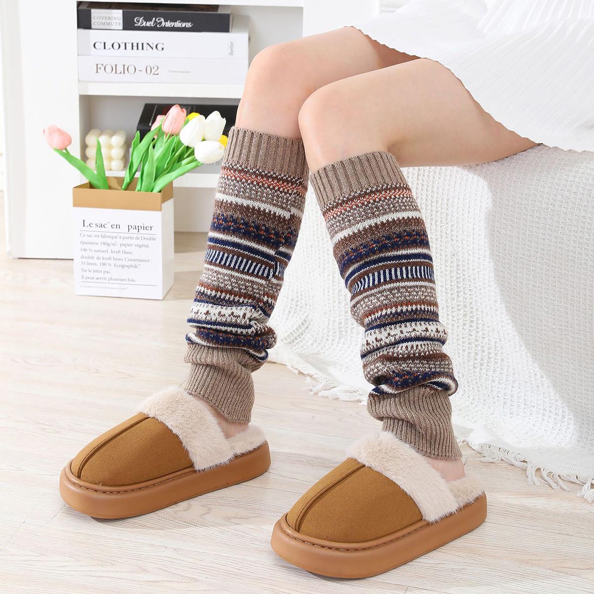 Гетры с орнаментом One size 42 см Светло-коричневый (54040)