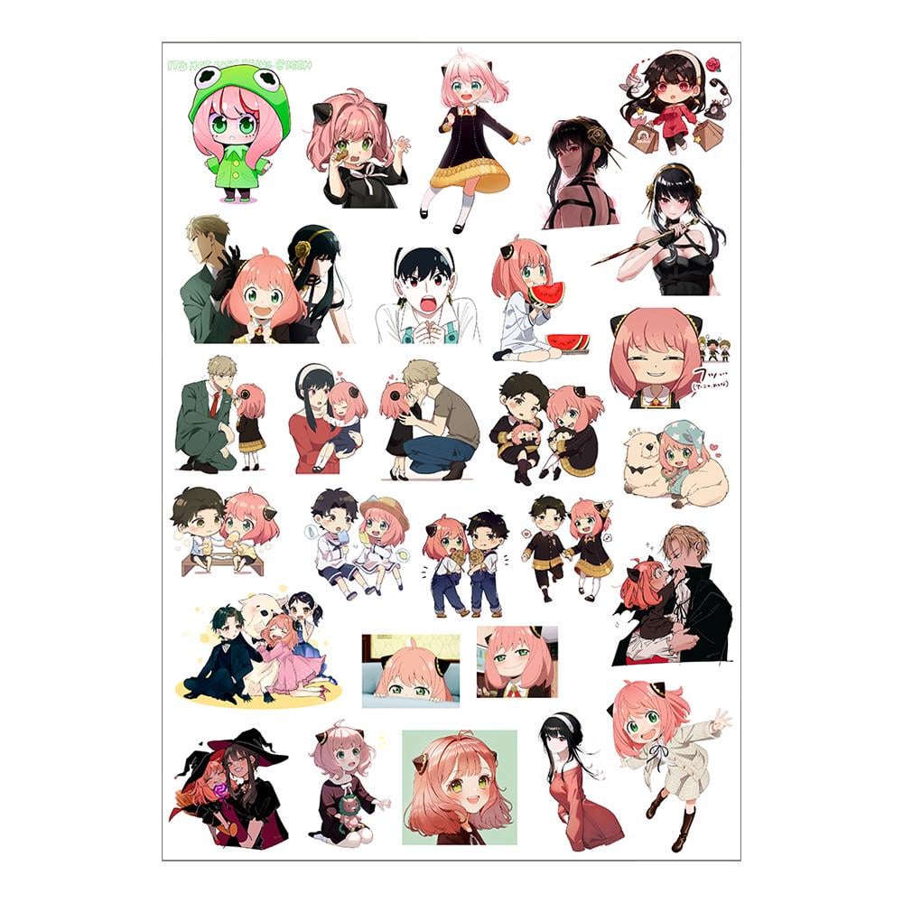 Стикеры наклейки аниме Семья шпиона А3 лист (stik_191)