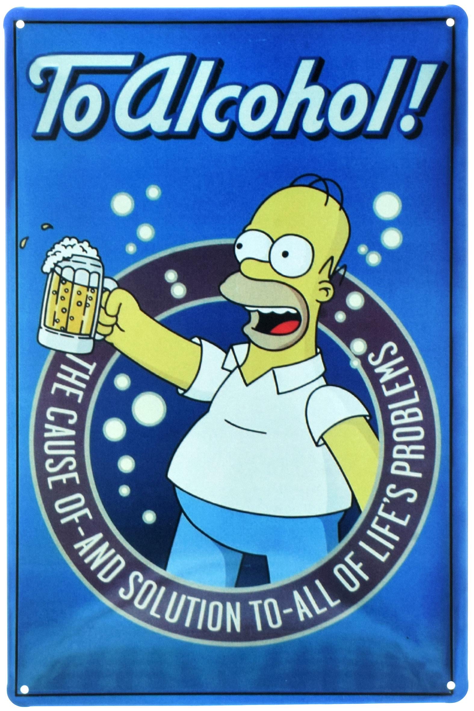 Табличка металева До Алкоголю Причини І Вирішення Всіх Проблем/To Alcohol The Cause Of-And Solution To-All of Life's Problems 20x30 см
