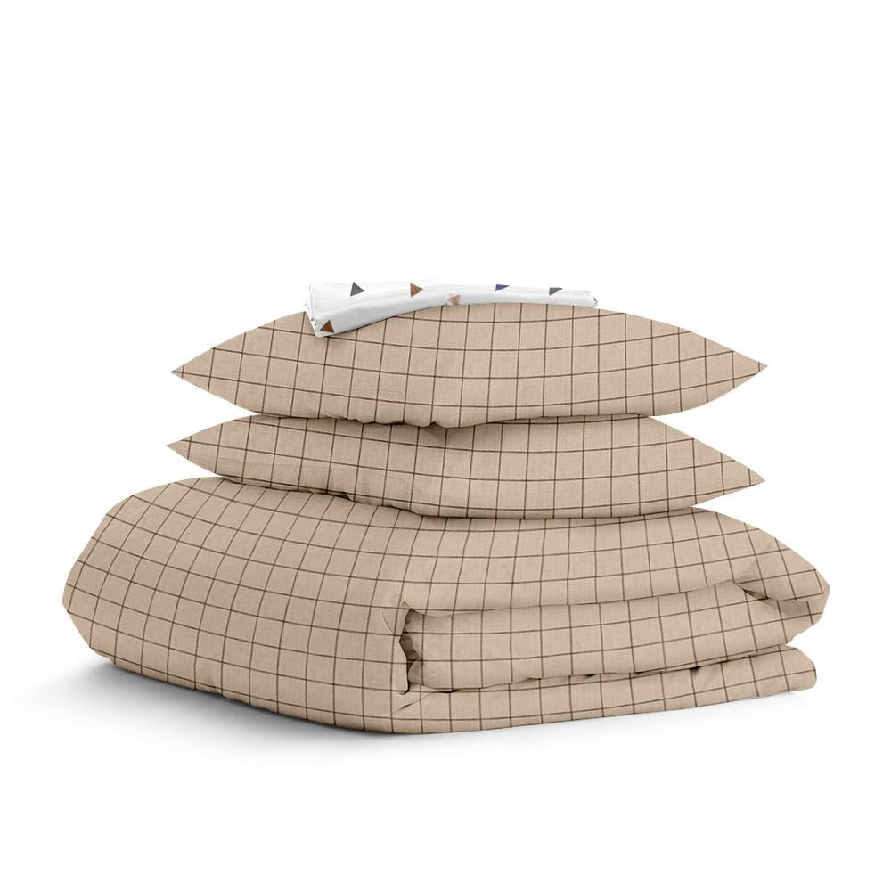 Постель двуспальная Cosas Beige Geometry с простыней на резнике 180х220 см (4822052140932)