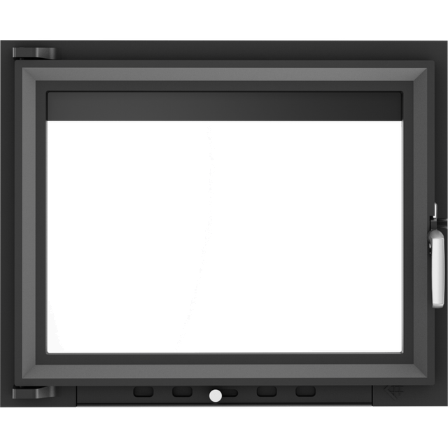 Дверца чугунная фирменная со стеклом и регулировкой Kratki MAJA 491х600 мм