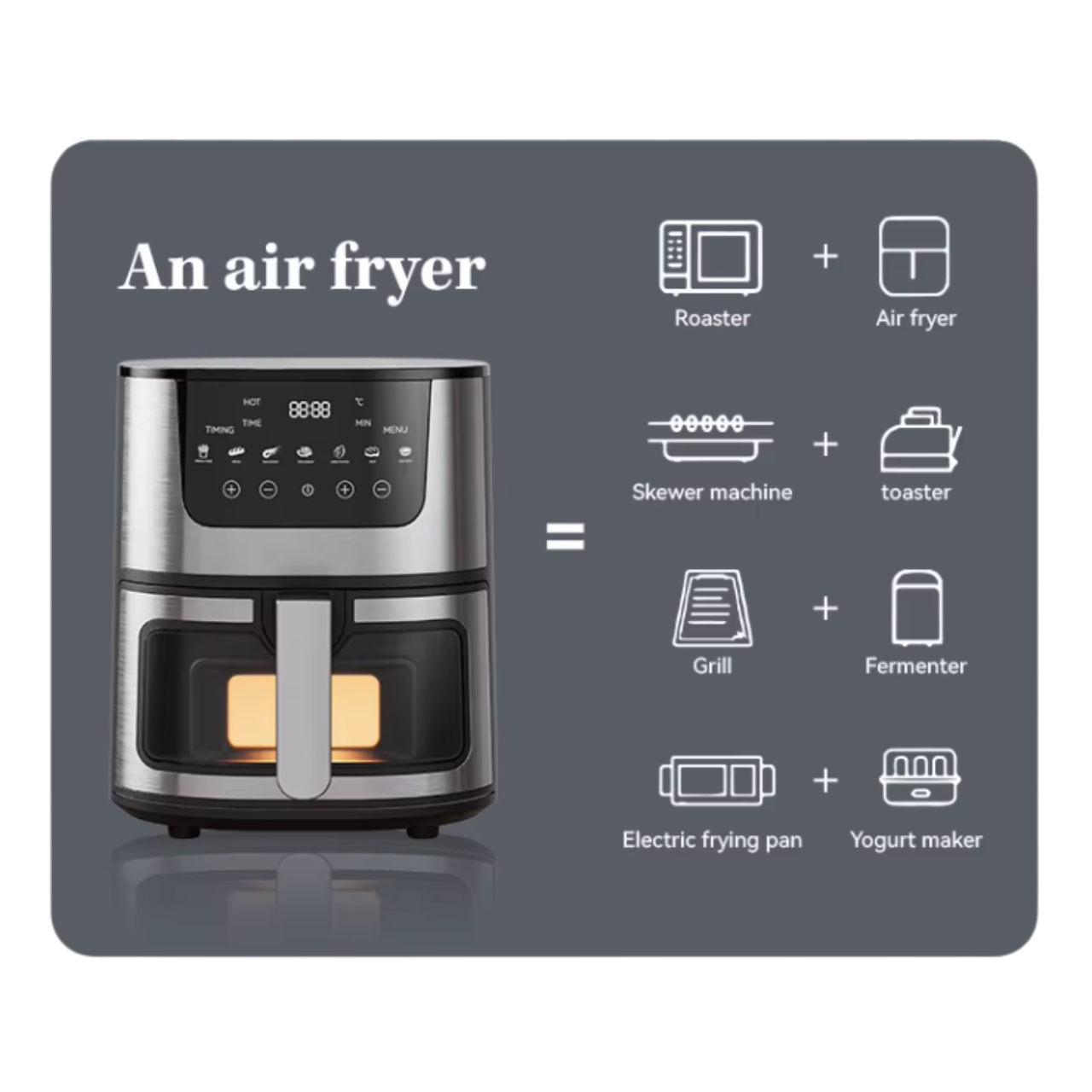 Аерофритюрниця з подвійним кошиком 7 л 2400 Вт (DV101) - фото 3 Аерофритюрниця з подвійним кошиком 7 л 2400 Вт (DV101) - фото 3