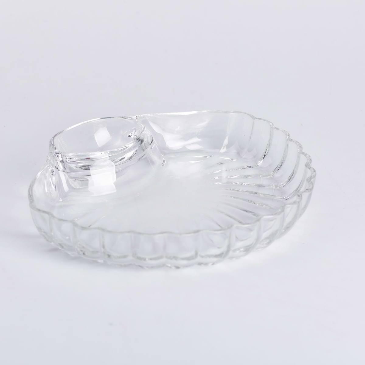 Блюдо для закусок YIWU HP-YH-58 фигурное с соусником 21х19х3 см Прозрачный (24963934) - фото 3 Блюдо для закусок YIWU HP-YH-58 фигурное с соусником 21х19х3 см Прозрачный (24963934) - фото 3