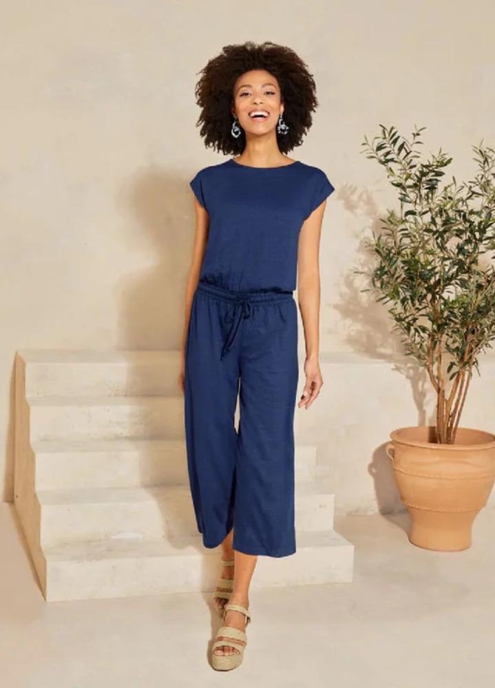 Комбинезон женский льняной Esmara S Синий (OV0002W065)