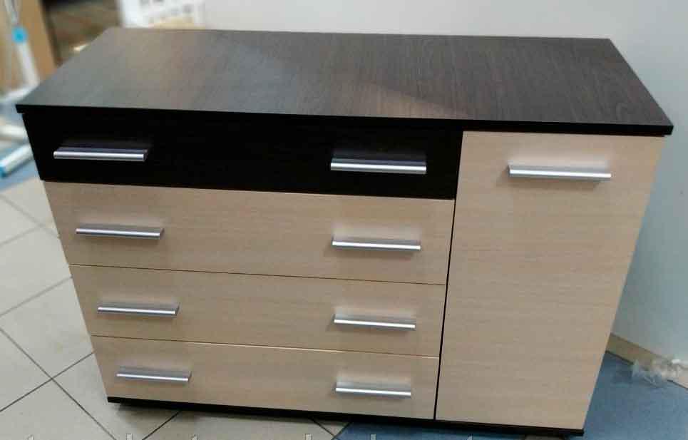 Комод для вітальні з висувними шухлядами Еверест К-3 телескопічні напрямні 100х73х38 см Венге темний/Дуб молочний (3670759) - фото 3