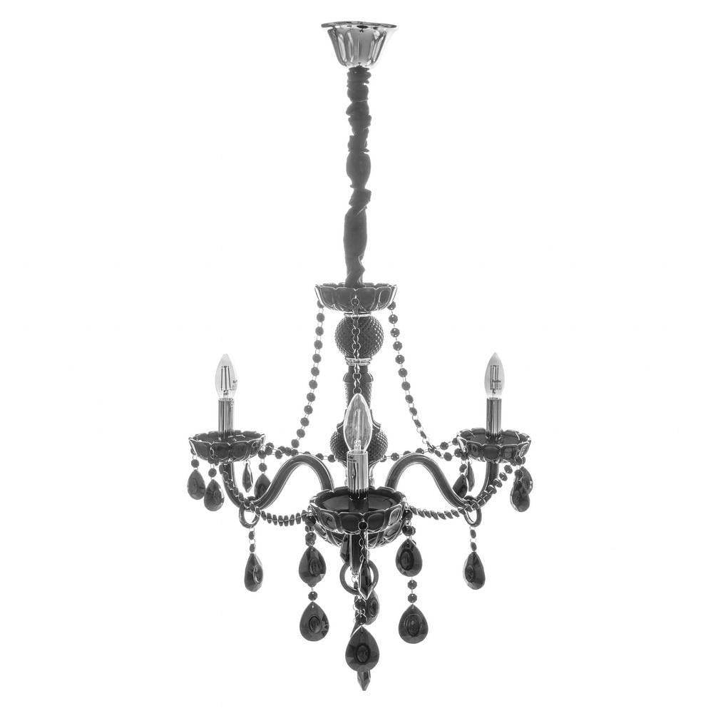 Люстра свеча подвесная хрустальная классическая Brille BCL-685S/3 E14 BK