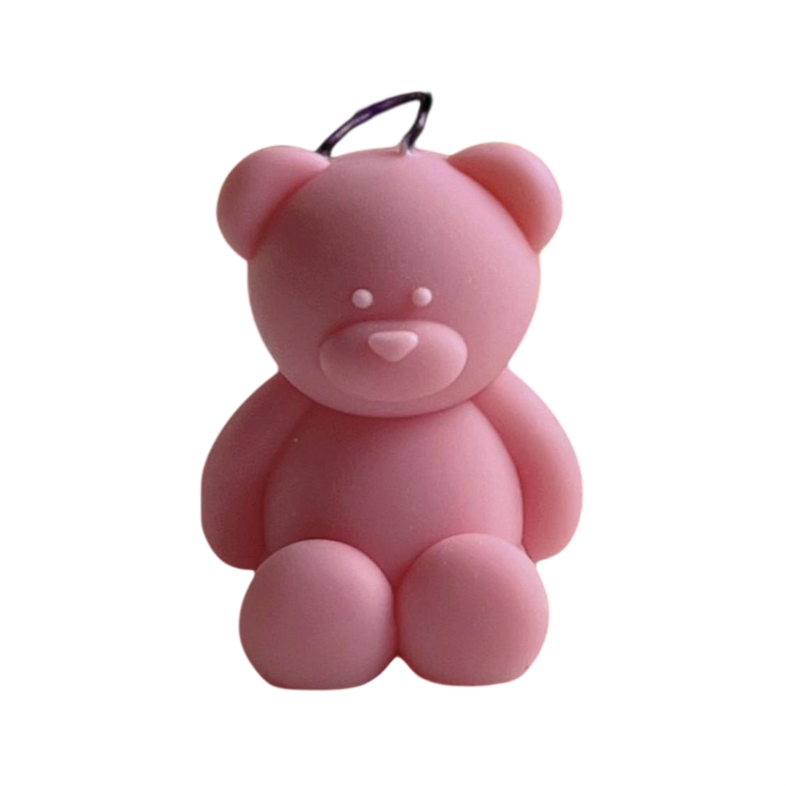 Свеча мини фигурная Мишка из натурального соевого воска 4,5 см 17 г Розовый (SVH-141-2)