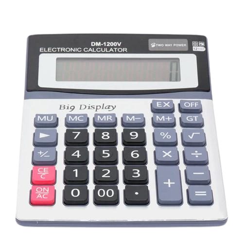 Калькулятор настольный бухгалтерский 12-разрядный 19x14,5 см (DM-1200V)