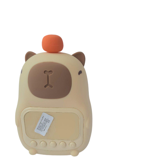 Ночник с часами силиконовый детский Капибара USB аккумуляторная 1200 mah (QW-12)