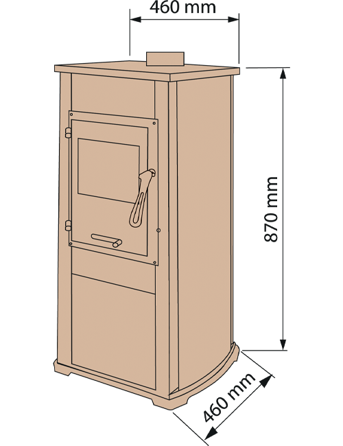 Каминофен на дровах Termo Sistem Tehnika ELEGANT 8 кВт Бордовый (CNT00007747) - фото 3