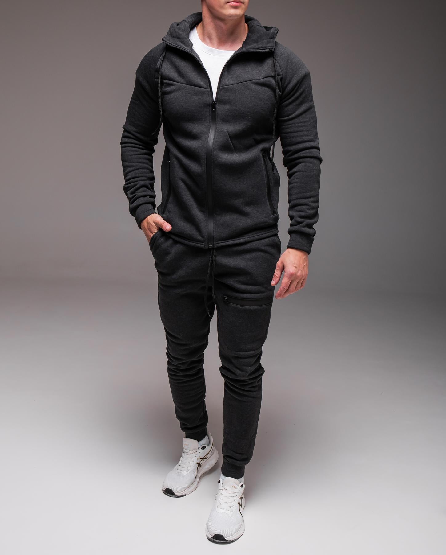 Спортивный костюм мужской Free зимний с начесом M Серый (2212/1/2)