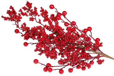 Декоративная ветка с красными ягодами BonaDi 70 см (901-023)
