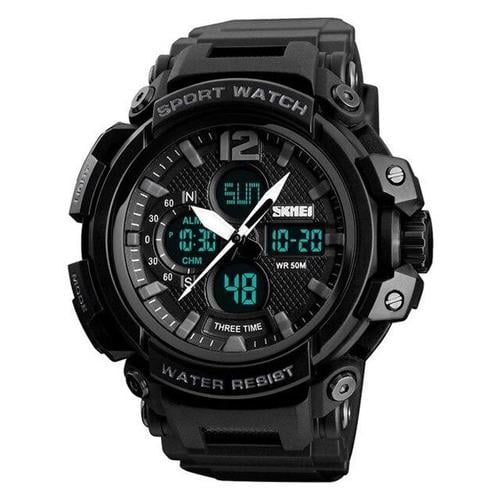 Годинник наручний чоловічий Skmei 1343BK з підсвічуванням Black (13103661) Годинник наручний чоловічий Skmei 1343BK з підсвічуванням Black (13103661)