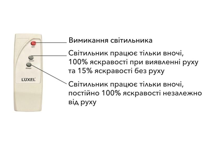 Консольний світильник LED Luxel SSE-100C на сонячних батареях з м/х в ДР 100W 6500К IP65 (00000038887) - фото 2