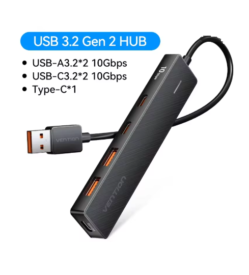 Хаб мультифункциональный Vention USB 3.2 10 Гбит/с USB-A Тип C 5в1 (28798371) - фото 2 Хаб мультифункциональный Vention USB 3.2 10 Гбит/с USB-A Тип C 5в1 (28798371) - фото 2