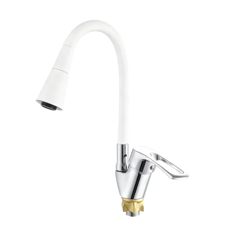 Смеситель для кухни Zerix YUT 181 Reflector с силиконовым изливом White (ZX5985) Смеситель для кухни Zerix YUT 181 Reflector с силиконовым изливом White (ZX5985)