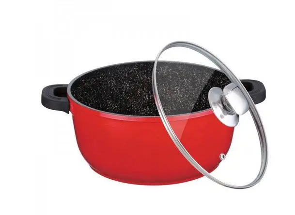 Кастрюля Peterhof с мраморным антипригарным покрытием 6,5 л Красный (PH-15813-28)