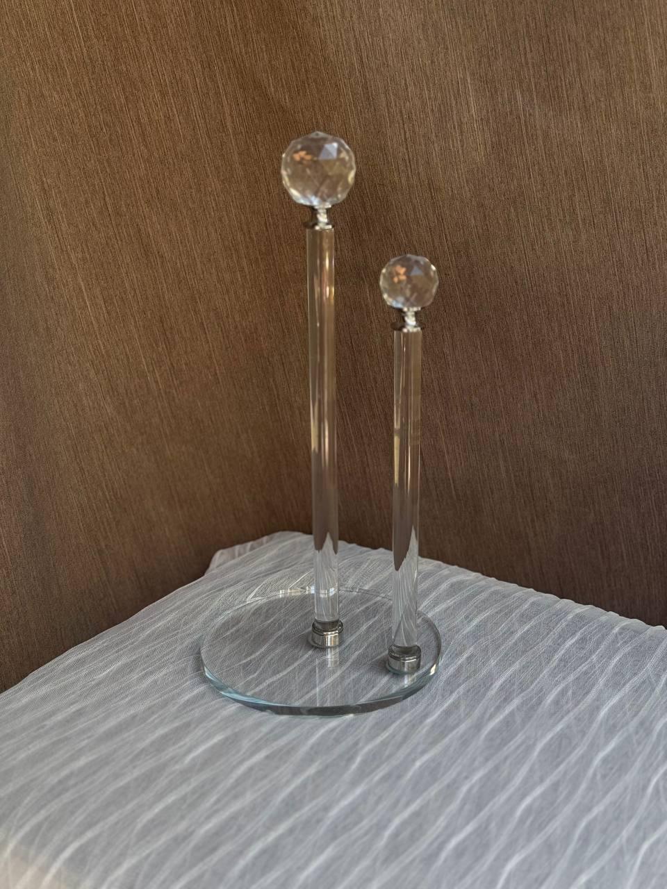 Тримач для паперових рушників Yiwu HP-4-73 скляний 31 см Прозорий Тримач для паперових рушників Yiwu HP-4-73 скляний 31 см Прозорий