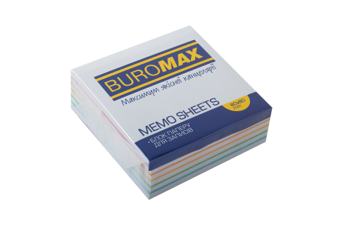 Бумага для записей Buromax ВЕСЕЛКА не склеенный 80х80х30 мм (BM.2233)