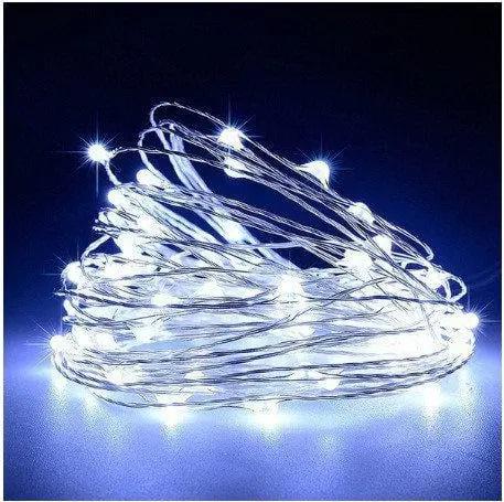 Гирлянда нить Роса 100 LED на батарейках и USB 10 м Белый (bafa2cd4) Гирлянда нить Роса 100 LED на батарейках и USB 10 м Белый (bafa2cd4)