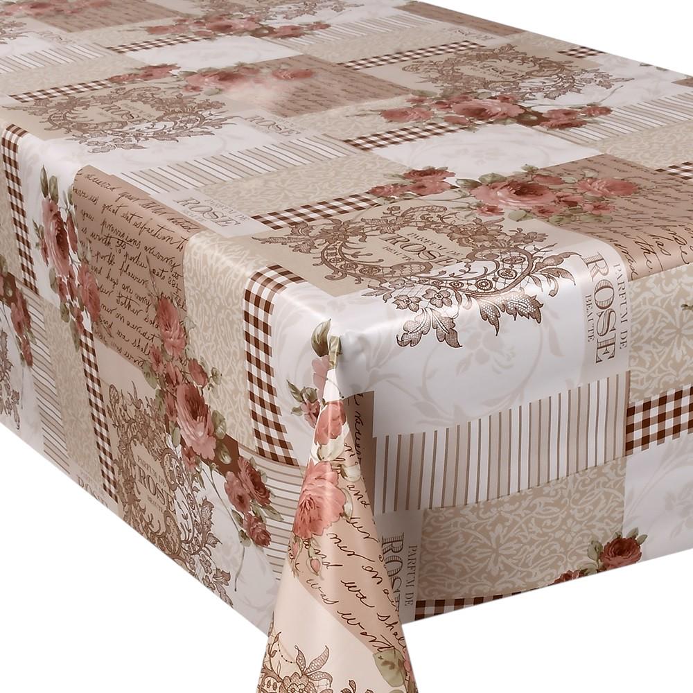 Клеенка на стол Dekorama 195A 1,4х20 м Бежевый с розовым/Коричневый (34416930)