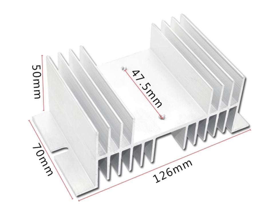 Радіатор алюмінієвий для твердотільного реле SSR 10-100 А - фото 2 Радіатор алюмінієвий для твердотільного реле SSR 10-100 А - фото 2