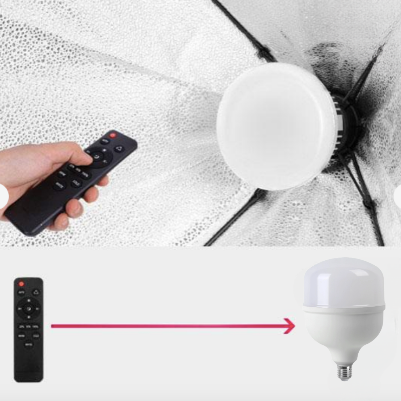 Светодиодная LED лампа 100W E27 3200–5500K с пультом для софтбокса - фото 3