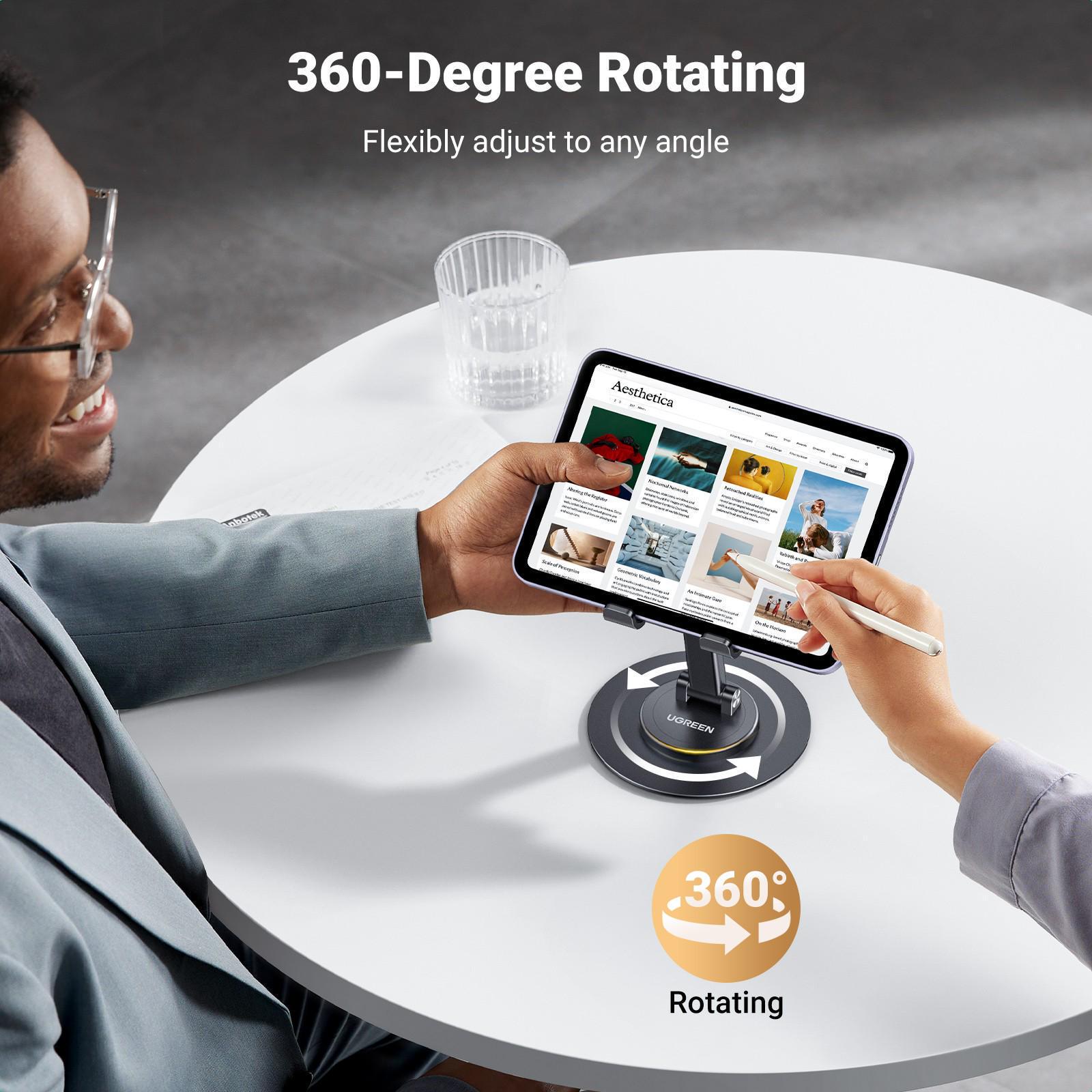 Подставка для телефона/планшета UGREEN 360° до 20 см Черный (35152) - фото 2 Подставка для телефона/планшета UGREEN 360° до 20 см Черный (35152) - фото 2
