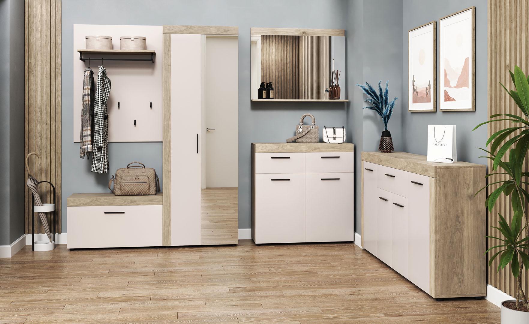 Тумба для взуття в передпокій 1Д Хелен Світ Меблів ДСП Дуб Білий/Сатин - фото 2 Тумба для взуття в передпокій 1Д Хелен Світ Меблів ДСП Дуб Білий/Сатин - фото 2