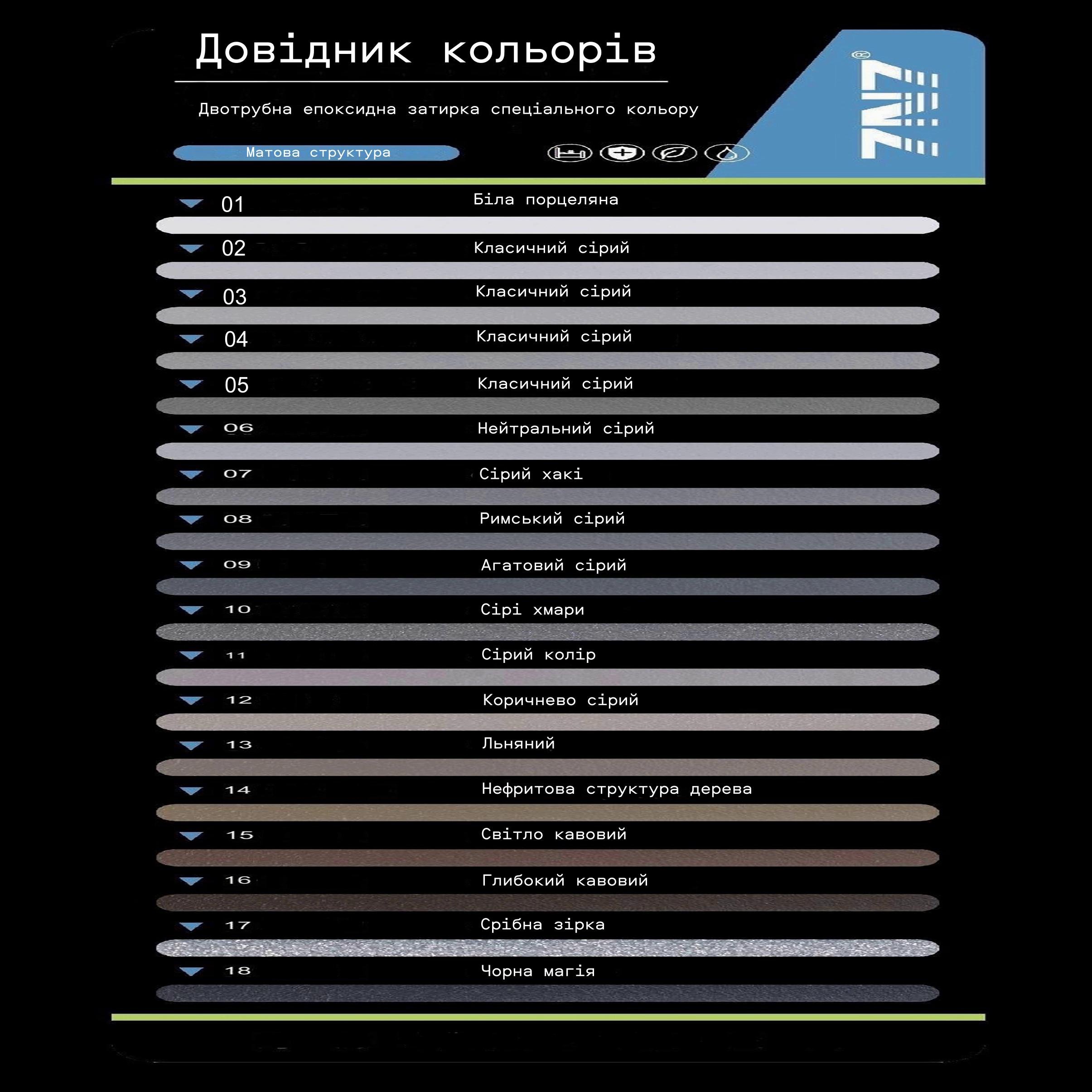 Затирка эпоксидная 7N7 10 двухкомпонентная матовая Серые облака (877052425) - фото 3