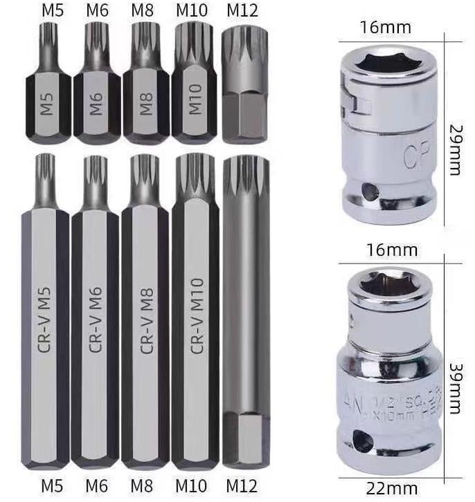 набор бит с адаптерами Rewolt 1/2 3/8 TORX/HEX/SPLINE 40 ед. (T1347) - фото 2 набор бит с адаптерами Rewolt 1/2 3/8 TORX/HEX/SPLINE 40 ед. (T1347) - фото 2