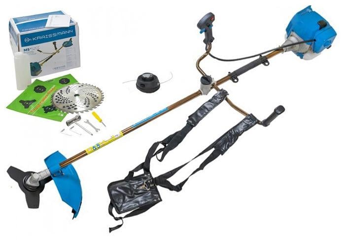 Бензокоса KRAISSMANN MS'52 двухплечевой ремень/рюкзак/ножи 3Т-8Т/2 катушки с леской (27801569)