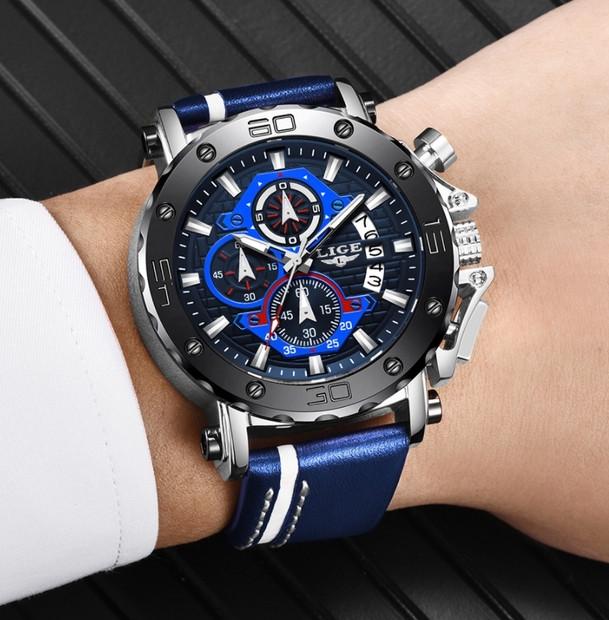 Наручные часы Lige Bali Blue с секундомером (1324796091) - фото 5