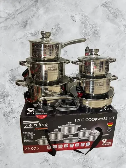 Набор кухонной посуды Zepline ZP 075 из нержавеющей стали 12 пр.