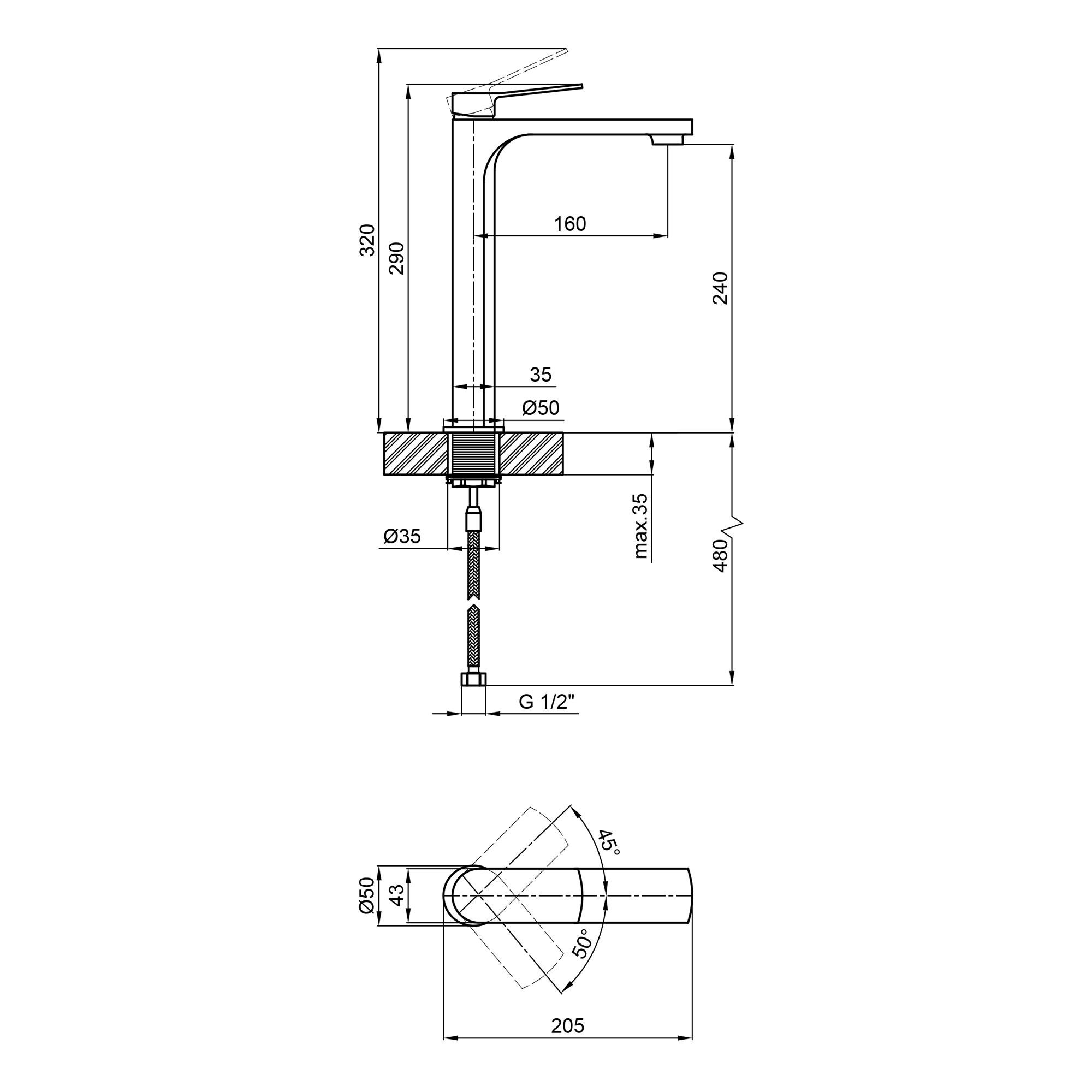 Смеситель для раковины Qtap Slavonice Черный (SD00047475-VS) - фото 2