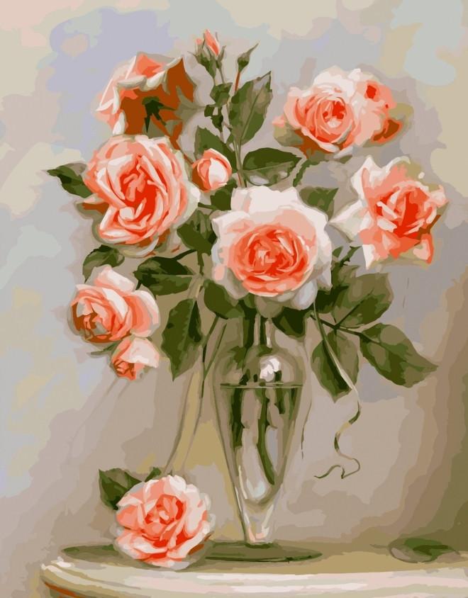 Картина по номерам Идейка Кораловые розы 40x50 см (skl-КНО2034)