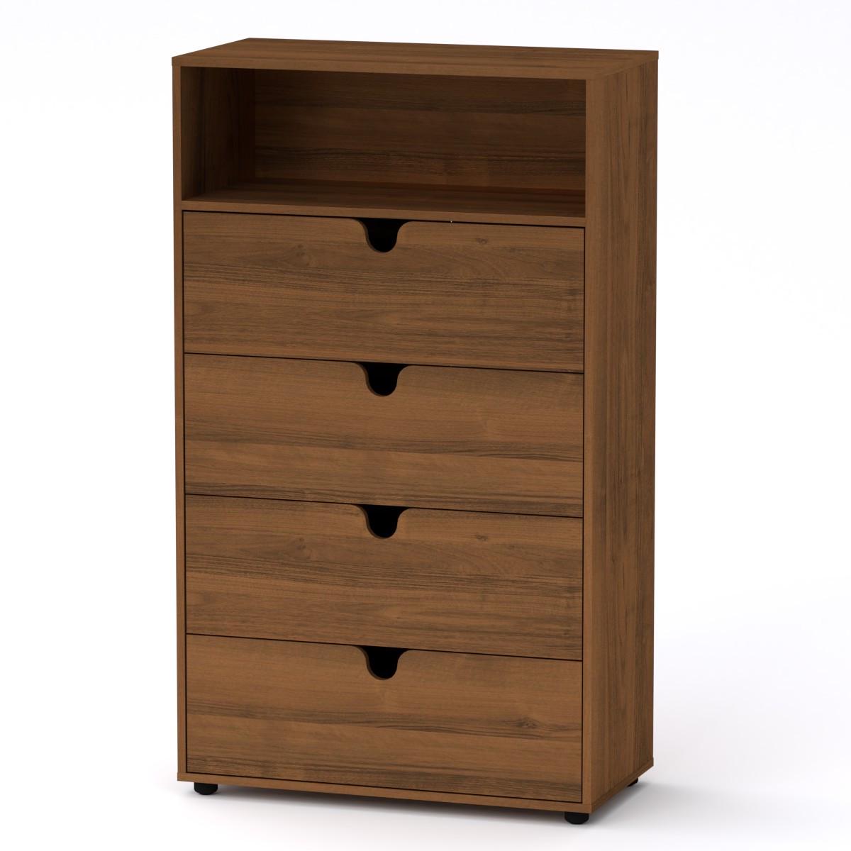 Комод Компаніт МГ-7 Тумба-1 стелаж з висувними полицями 80х40х137 см Горіх еко