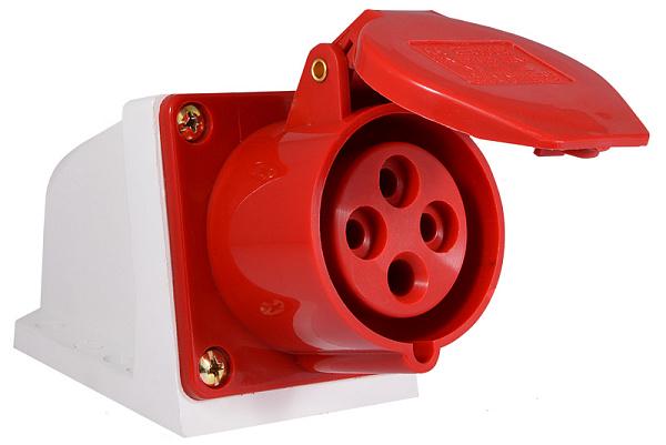 Силовая розетка АСКО-УКРЕМ ГC 114 3P+PE 16А 400 В стационарная IP44 Красный (A0080040002)