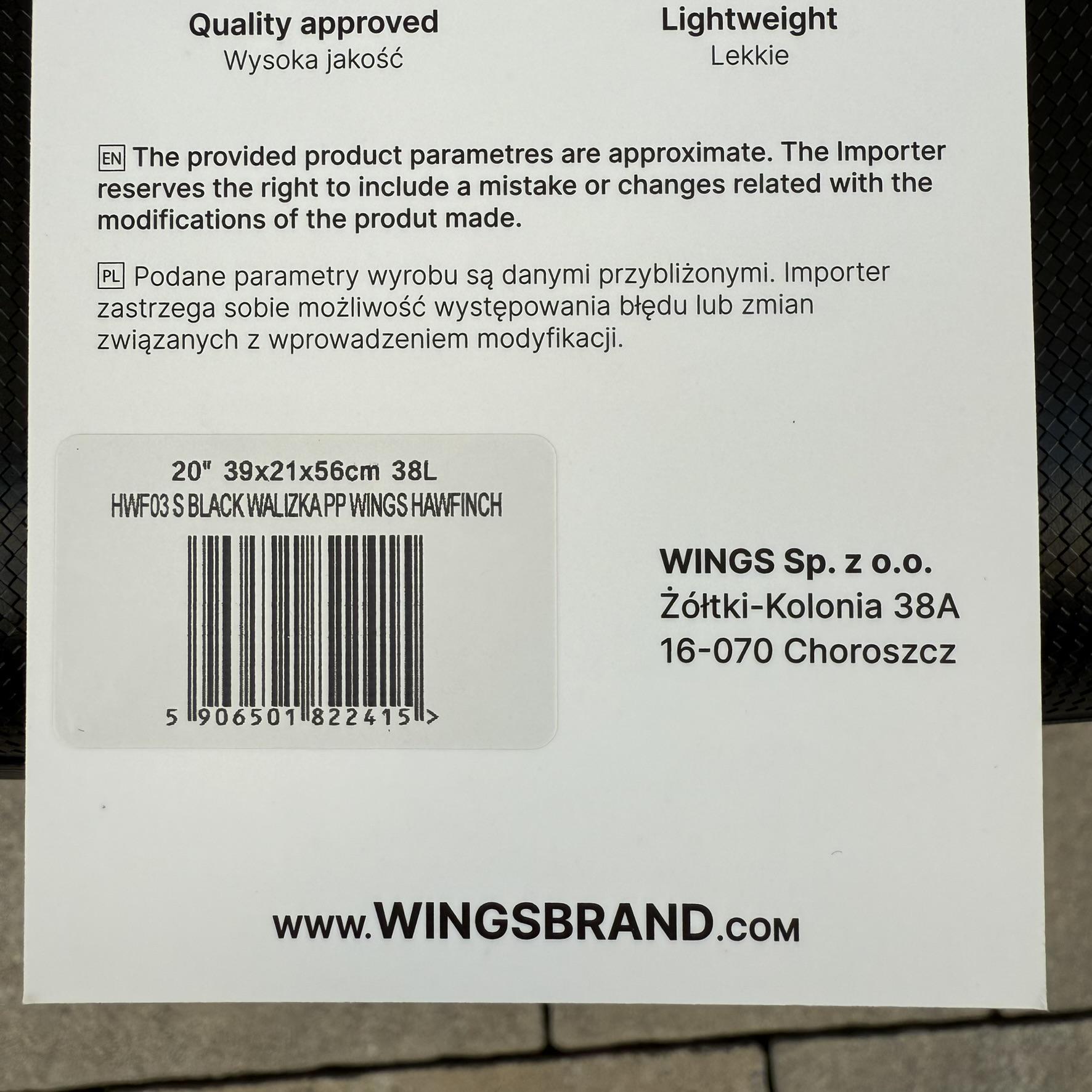 Валіза дорожня з поліпропілену Wings HWF03 S Чорний (30631276) - фото 8