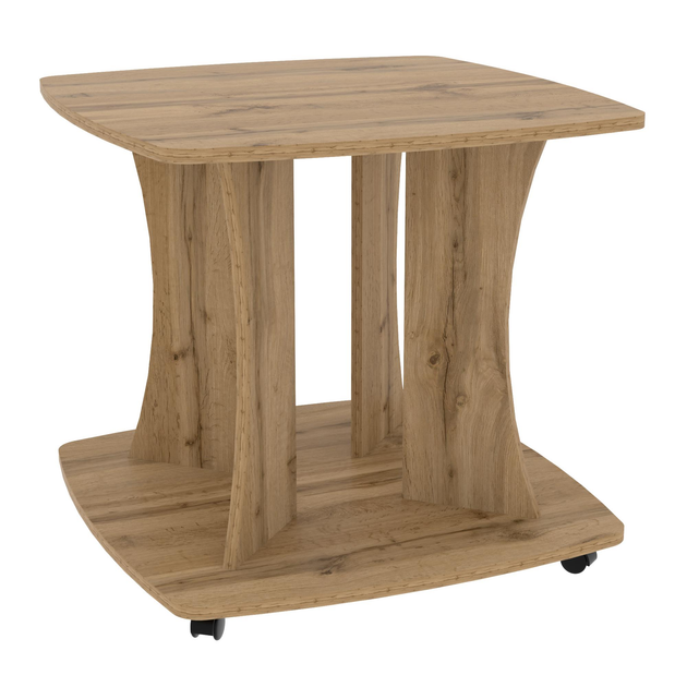 Стол журнальный на колесиках Континент Квант 65х65х55 см Дуб аппалачи (28177994) - фото 1