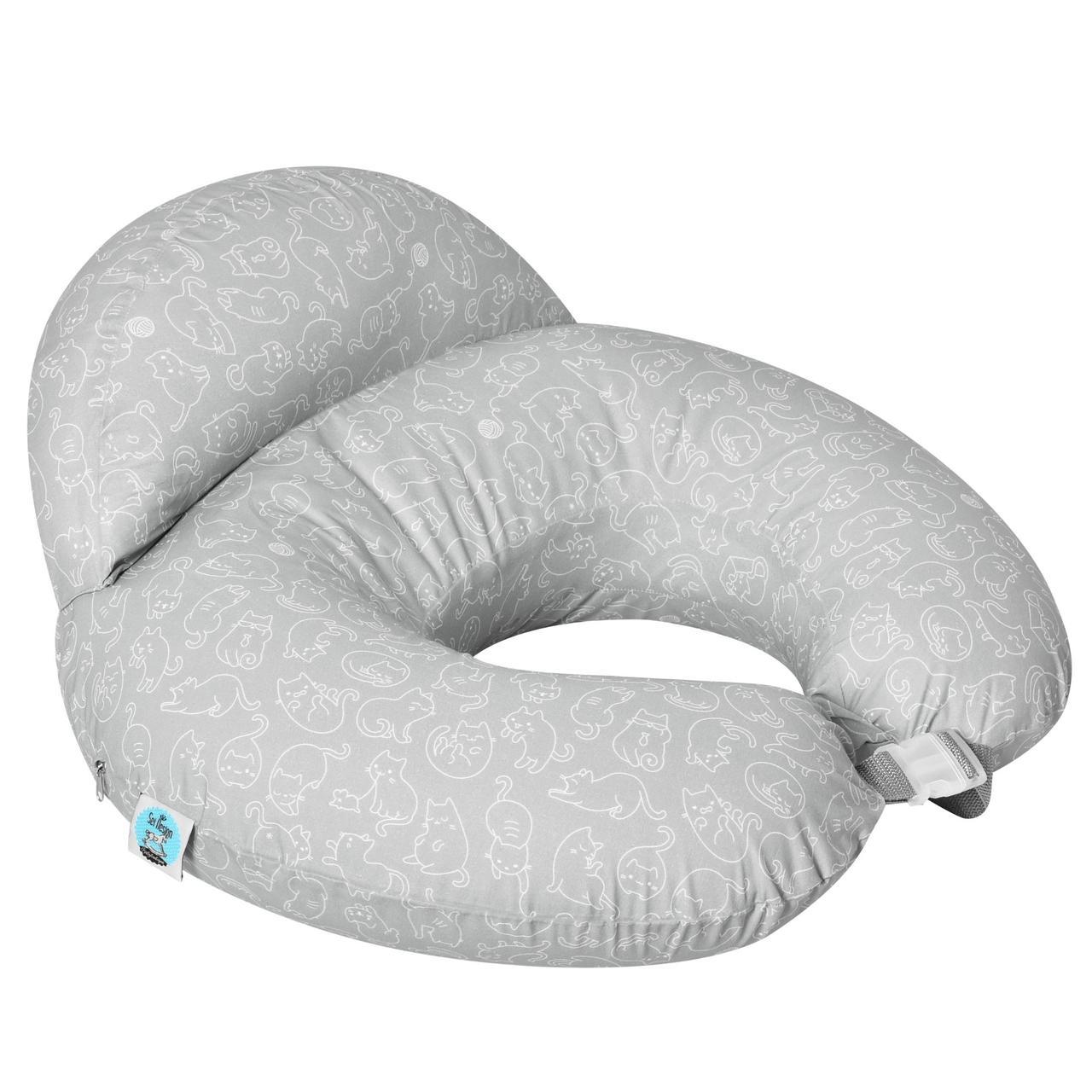Подушка для кормления IDEIA котики 60х70х16 см Серый (28092447)