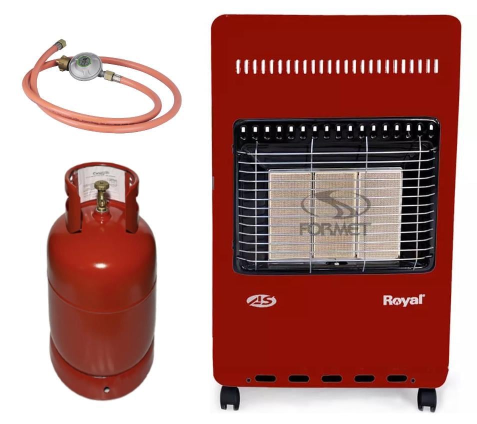 Газовый каталитический обогреватель FORMET RS-42 4,2 кВт с шлангом и редуктором + балон газовый пропан-бутан 11 кг 27 л Красный Газовый каталитический обогреватель FORMET RS-42 4,2 кВт с шлангом и редуктором + балон газовый пропан-бутан 11 кг 27 л Красный