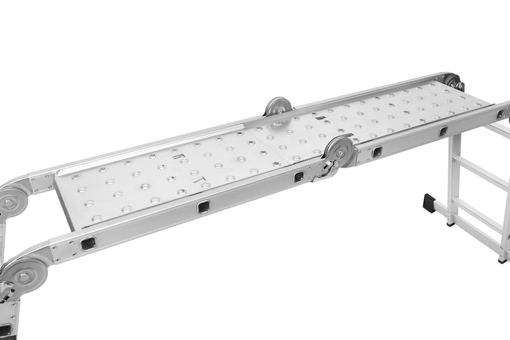 Драбина-трансформер алюмінієва Kraft&Dele KD4070 з платформою для дому саду та ремонту сходинки 4x3 (KD4070) - фото 9