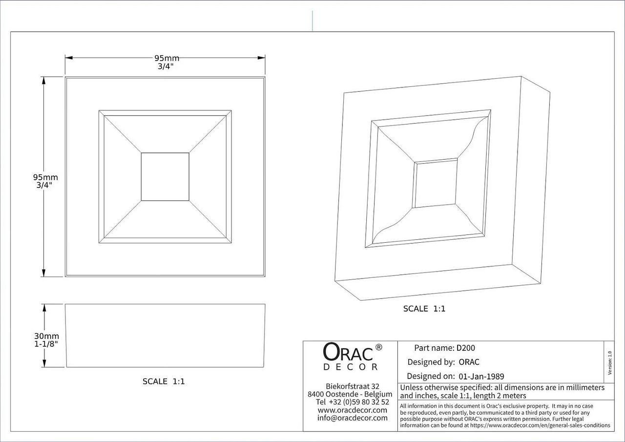 Блок Orac D200 30х96х96 мм (29339512) - фото 4 Блок Orac D200 30х96х96 мм (29339512) - фото 4