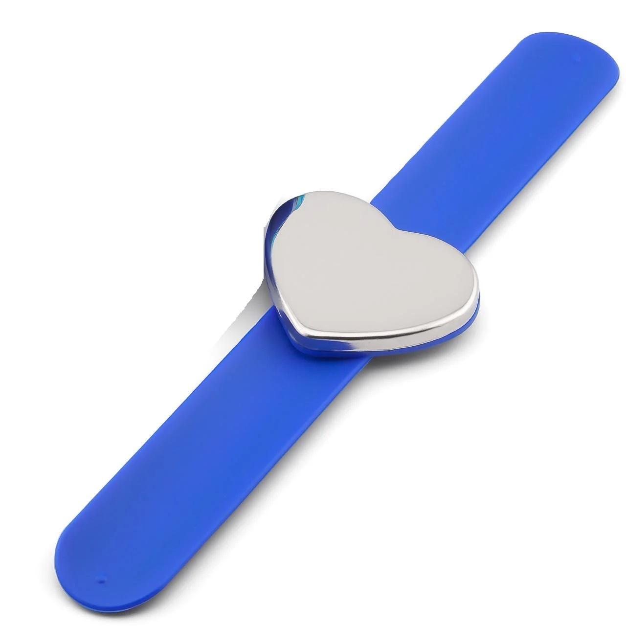 Браслет магнітний платформа Серце 6х4,8 см 24х3 см Синій (ІН6048б14)